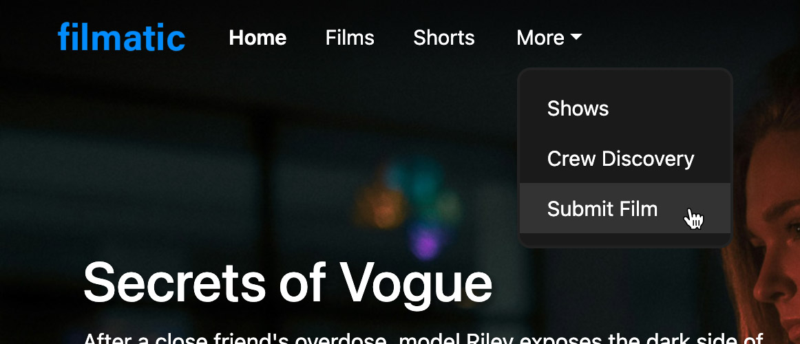Navigate to Submit Film